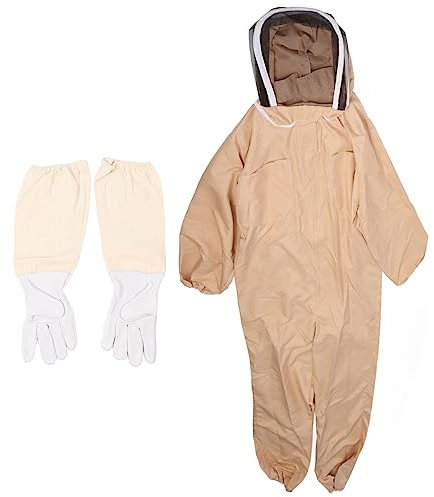 GLOGLOW Imkeranzug, Ganzkörperanzug für Imker, Imkerjacke mit Handschuhen, Belüftete Schleierhaube für Professionelle Anfänger Im Hinterhof
