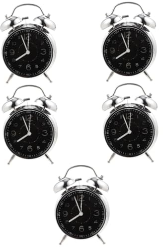 HOMSFOU 5st Stiller Wecker Aufziehwecker Ohne Batterien Wecker Für Tischuhr Dekoration Nachttischuhr Nachttisch-dekor Schlafzimmer Wecker Big Ben Wecker Schlafen Quarzuhr Eisen Student