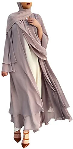 plus size in pelle spolverino morbido sciolto chiffon e cardigan lungo cardigan cappotto da donna, cachi, M