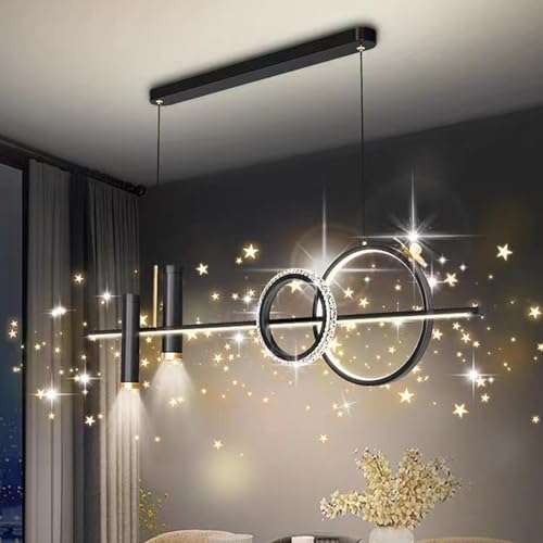 Moderne Hängeleuchte LED Pendelleuchte esstisch Pendellampe Dimmbar Mit Fernbedienung Kronleuchter Höhenverstellbarer Hängelampe Wohnzimmer Esszimmer Studie Landhaus Pendellampe