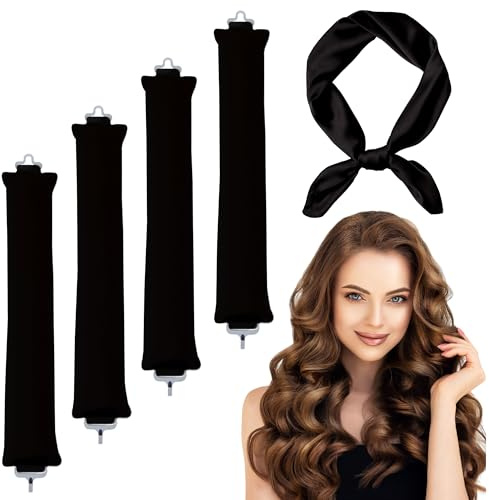 4 Stück Overnight Blowout,Heatless Curls Band,Lockenwickler über Nacht | Overnight Curls,mit Haken,Locken Ohne Hitze Hair Curler,Heatless Blowout,Hair Overnight,für Alle Haartypen