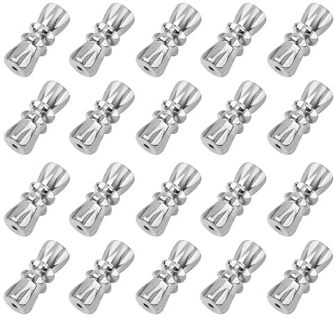 CPJJ 20 Pezzi Tappi Terminali Per La Gioielleria,Spingere I Fermagli Per Cuoio Corda Collana Bracciale per la Gioielleria Chiusure Braccialetti Chiusura Collana Tappi Terminali