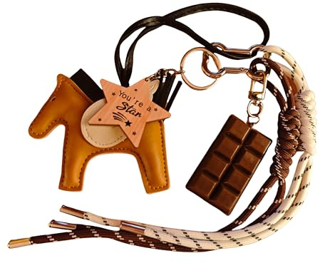 HOHOPEACH Y2k Breloque de sac à main en corde à suspendre pour sac à main, Poney marron, taille unique