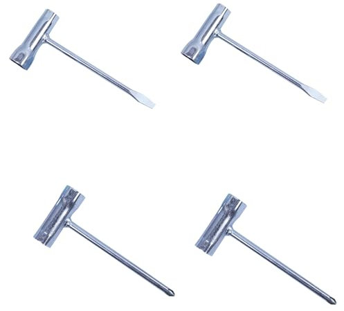 Gurxi 4 Stück Kettensägenschlüssel Zündkerzenschlüssel Set Motorsägenschlüssel Kombischlüssel 13 Mm X 19 Mm T Schraubenschlüssel Steckschlüssel Gartenwerkzeug Zubehör