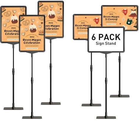 DUKZURA Infoständer A4 Aufsteller Information Stand - Kundenstopper Plakatständer Poster Stands 6 Pack Advertising Stand Height Adjustable Robuster mit Einfachem Inhaltswechsel