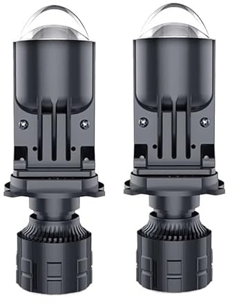 KYPSZQPSH Fari con lente H4 160W 90000LM Lampada for auto Mini lente LED 9003 Lampadine HIB2 for auto Moto Doppio proiettore Len LED Automotive 12V 24V(2PCS RHD)