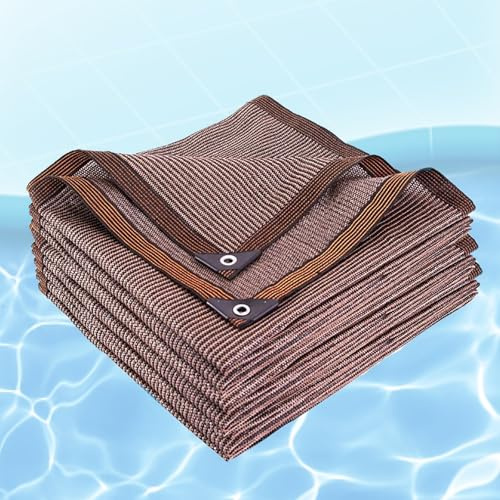 Brown Shade Cloth, Sunshade Net, Outdoor Rectangle Sun Shade Sail, Sun Protection Netting, Sunblock Mesh, Permeable Patio Cover, Reinforced Grommets, for Patio Garden Backyard Pergola Greenhouse(6X8m/