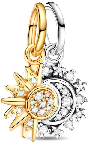 J.Fée 1 Pcs Charms Anhänger für Damen, Anhänger für Armbänder in 925 Sterling Silber, Kettenanhänger Silber oder Charms Gold, Stilvoll Schmuck Damen Geschenke für Frauen