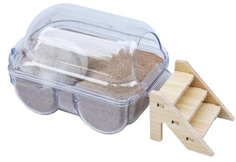 Begeterday Hamster Sand Bath 17.5cm x 11cm x 10.5cm, Ideal Hamster Cage Accessories, Hamster Toys