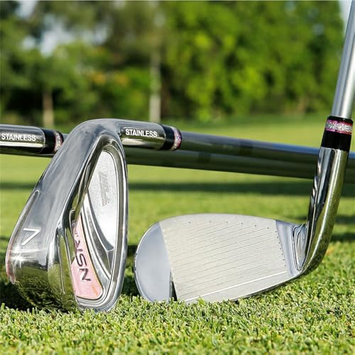 # 7 Ferro Singolo Club per le Donne Golfisti Pratica Golf Ferro Loft 32 Gradi con L Carbonio/Acciaio Albero Signore Club Giocatori con Golf Copricapo (nero,con asta in acciaio)