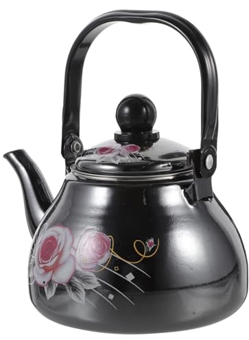 GLEAVI Hervidor de Esmaltado Vintage con Floral Tetera de Cocina Resistente Altas Temperaturas para Inducción y Gas Diseño Elegante y Práctico para Uso Doméstico