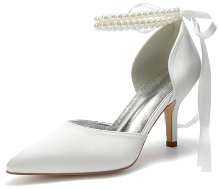 Miyoopark Donne Comode Scarpe Da Sposa Chiuso Sera Pompe, M647 avorio, 36 EU