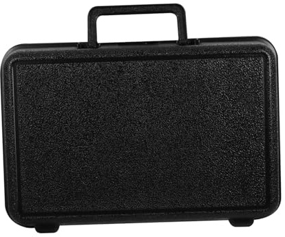 CTIRCHIU Plastic Toolbox Black Household Storage Case with Large Capacity Shock-resistant Design Portable Tool Case for Power and Hand Tools Safe Storage