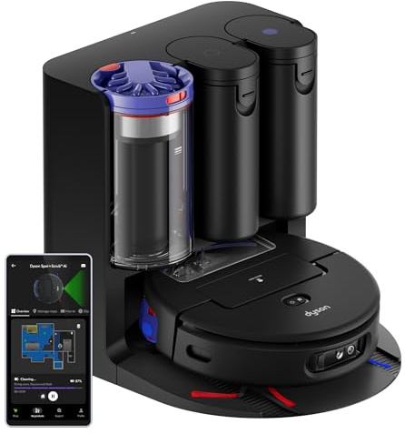 Dyson Spot+Scrub™ AI Wet Robot Vacuum with Mop - 18,000 PA - 200m runtime - AI Stain Elimination - Hardfloors & 4× Carpet Suction Boost for Pet Hair - 3in1 Self‑Cleaning/Self-Emptying Refill Dock