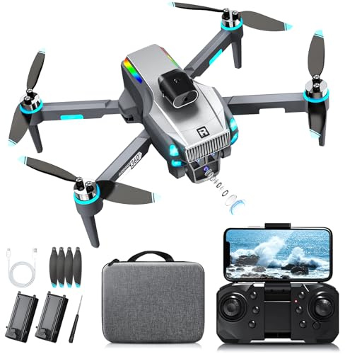Drone con Telecamera 4K Professionale, Mini Drone con GPS, Motore Brushless, Foto e Video in Alta Definizione, 3D Flip, Sospensione Ottica, Evitamento Ostacoli, Decollo con Un Tasto, per Principianti
