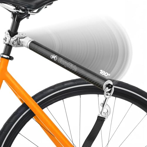 RESTEQ Correa para Perro para Bicicleta Manos Libres con Amortiguador, Soporte Giratorio de 180°, Correa Ligera de Fibra de Carbono, Longitud Ajustable, Negro