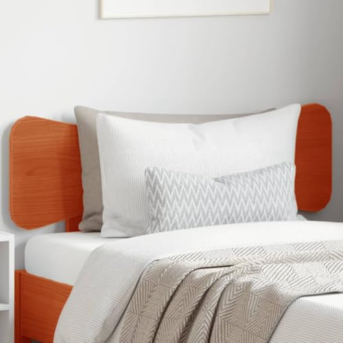 YunCangg Kopfteil Wachsbraun aus massivem Kiefernholz 75 cm breit mit stabilen Holzbeinen freistehend für Schlafzimmer Gästezimmer als Rückenlehne und Betthaupt zum Anlehnen
