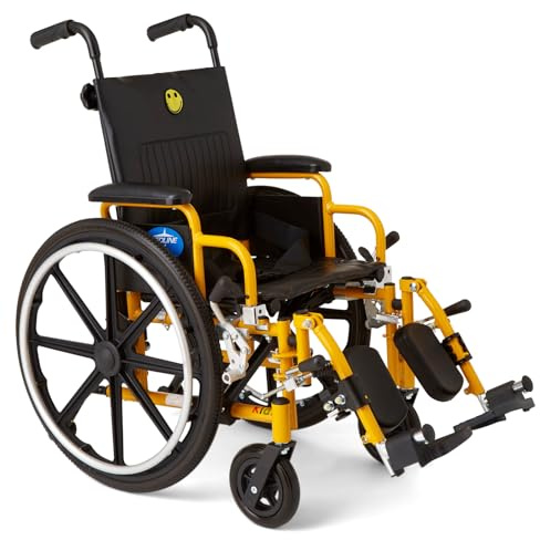 Medline Pediatric Wheelchair for Children - Promoting Comfort and Mobility, 14”W x 12”D Seat