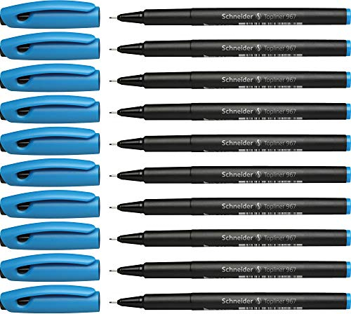 Schneider Topliner 967 Fineliner (Strichstärke 0,4 mm) 10 Stück türkis