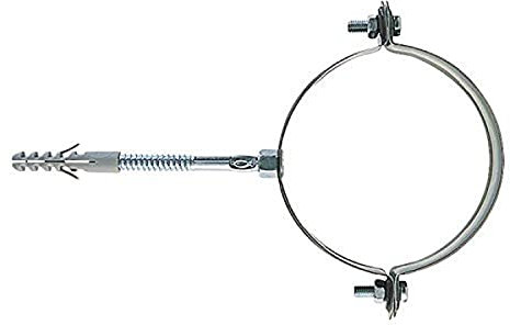 Fischer 1 pz Collare Fermatubi SCP per Grondaie e Pluviali, Sezione Circolare, zincato, Diametro 80 mm, Completo di Vite e Tassello S 10, 501301