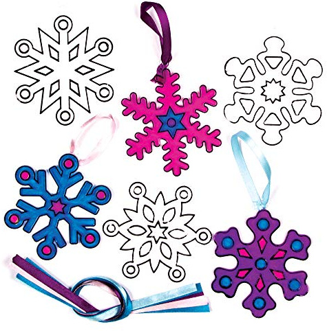 Baker Ross AF743 Snowflake Suncatcher Windchimes Craft Set for Kids to Decorate — Novelty Toys for Children, Perfect Party, Loot or Prize Bag Filler (Pack of 8)