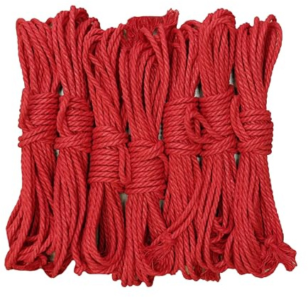 SEILPROFI - Shibariseil Bondageseil Hanfseil, rot, 5,5 mm, 7X 8 m - fesselfertig