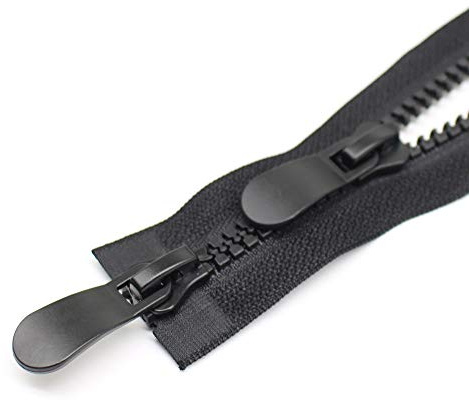 YaHoGa 75 cm #8 Reißverschluss Kunststoff 2 Wege teilbar Schwarze Reissverschluss für Mantel Jacken (RZTW 75 cm)