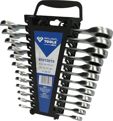 BRILLIANT TOOLS BT013012 Ratschenringschlüssel, 12-tlg [Powered by KS TOOLS]