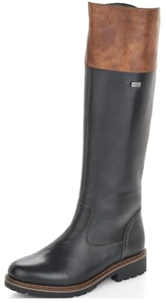 Remonte Mujer Botas R6581, señora Botas de Invierno,Plantilla Desmontable,Repelente,remonteTEX,Botas con Cordones,Schwarz Kombi,37 EU / 4 UK