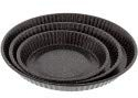 Pradel Excellence - Lot de 3 Moules à Tarte Premium “Façon Pierre” - Moules à Gâteaux Ronds en Acier Carbone, Revêtement Anti-Adhésif - Compatibles Four et Lave-Vaisselle - Diam. 20, 25, 31 cm - Noir