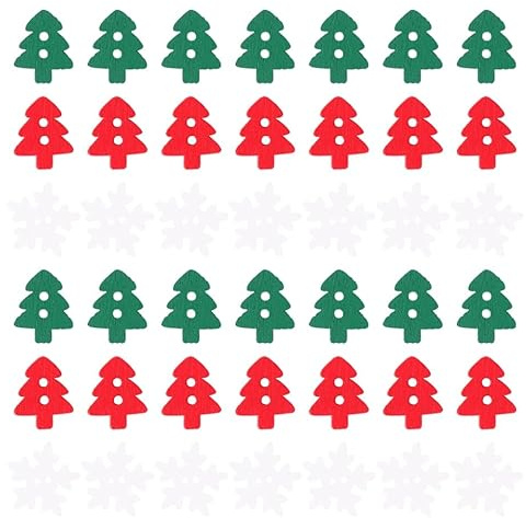 150 Stück Weihnachten Schneeflocken Weihnachtsbaum Holzknöpfe Bastelknöpfe Glatt Weihnachtsgeschenke-tags Holzknöpfe Handgefertigt Diy Tasten Schleife Hölzern Weihnachtsutensilien