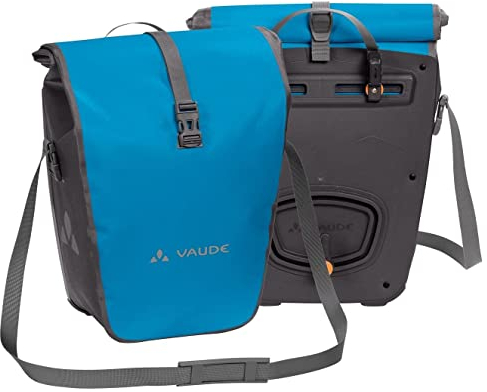 VAUDE Fahrradtaschen für Gepäckträger Aqua Back 2x24L in blau 2 x Hinterradtaschen wasserdicht, Fahrrad Gepäckträgertasche hinten, einfache Befestigung – Made in Germany, Icicle