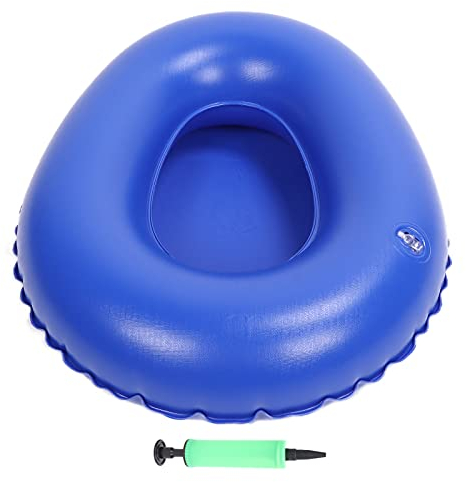 Air Inflation Bed Pan, Washable Portable Elderly Inflatable Potty Anti Bedsore Toilet Urinal for Elderly Bedridden with Pump for Men & Women