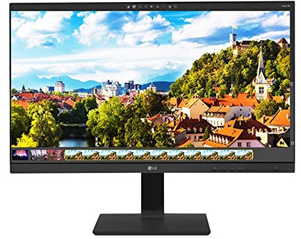 LG 24BK55YP-I Ecran PC Pro 24 - Dalle IPS résolution FHD (1920x1080), 5ms 75Hz, NTSC 72%, inclinable, Orientation Gauche/Droite, réglable en Hauteur, Mode Portrait, Haut-parleurs intégrés