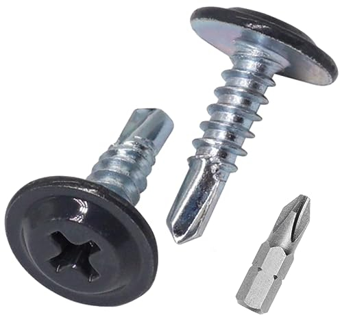 SKIR'CO - Tornillos autoperforantes pintados (4,2 x 16 mm, cabeza de armadura modificada Phillips, tornillo de chapa metálica, cabeza de oblea (150, gris antracita RAL 7016)