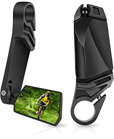 HEITIGN 2 Stück Fahrradspiegel, 360° Drehbarer Faltbar HD Fahrradspiegel, für Fahrradlenker mit 16–22 mm Innendurchmesser für Lenker Rennrad Mountainbike