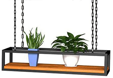 Blumenständer für Aufhängen an der Decke, Deckenregal Hängend Küche Bar Stabiler Deckenhänger Pflanzengeländer Küchenhänger Hängeregal für Blumen Pflanzen für Bar, Blumenladen, Balkon (Size : 80x25x1