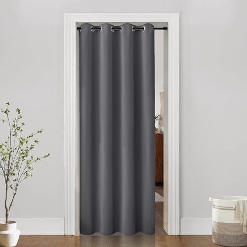 PANELSBURG 80 Inch Curtains for Sliding Glass Door,52 in Wide x 80 in Long Blackout Sliding Door Blinds for Doorway Closet Pantry Cabinet Bedroom