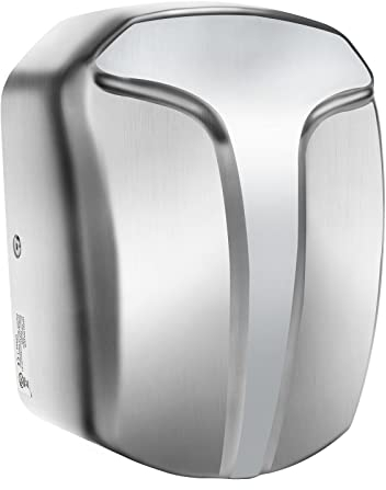QL Asciugamani Elettrico ad Aria,Asciuga Mani Elettrico Automatico 1150W in Acciaio Inox con Filtro HEPA per Bagno,Commerciale Argento