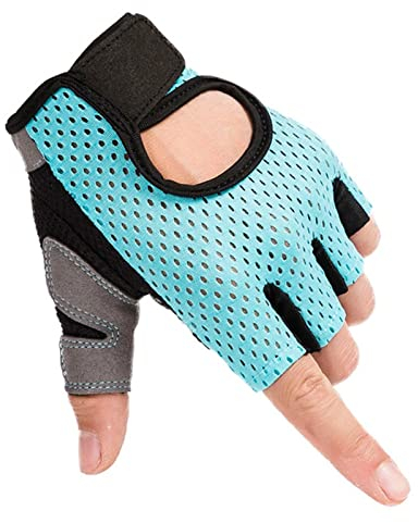 WOMCLOT Radsport-Handschuhe Für Herren Frühling/Sommer Halbfinger Herren/Damen Fahrradhandschuhe Atmungsaktiv rutschfest,Grün,L