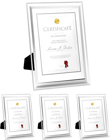 QWORK® 2 Stück A4 Glas Bilderrahmen Familienfotos Hochzeitsfotos Zertifikate Rahmen für Tisch-oder Wanddisplay (21x29,7cm)