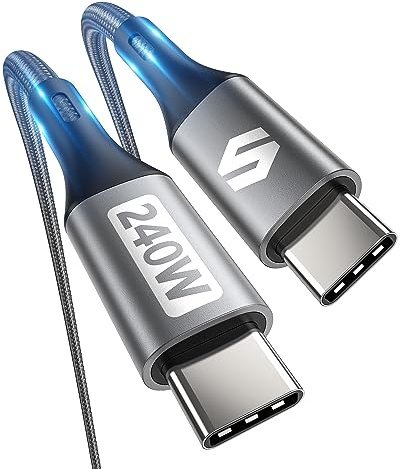 Silkland Cavo USB Type-C 240W 1m, 48V PD3.1 5A, QC4.0 100W per MacBook Pro/Air, Laptop, iPad Pro/Air, Samsung S23 Ultra, Pixel7, Powerbank, Tablet