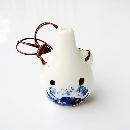 Six holes Ocarinas Alto AC Tune Ocarina Beginners,Hand Painted by Ocarina Wind 2.4 * 1.6in(03)