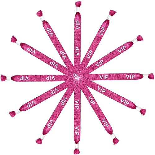 30 Stk VIP Einlassbänder, VIP Stoffbander Eintrittsbänder, Festival Armbänder Party Bandchen Stoff Einlassbänder für Partys Vergnügungsparks Konzerte Geburtstag Hochzeit (Goldrosa)