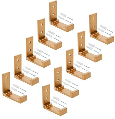 MOOTVGOO Klapphaken, Wandmontage, Kleiderhaken für Rucksack, Mantel, Handtuch, Hut, Kopfhörer, Taschen, Schlüssel, mit Befestigungsschrauben, Dübel (Gold)