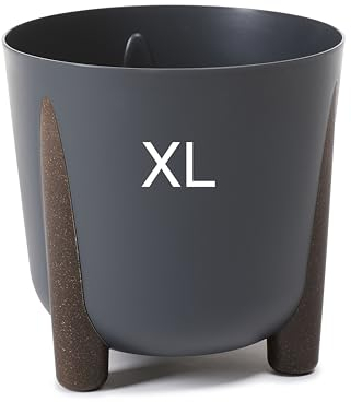 MELTOM Blumentopf mit Füßen Rund Übertopf Pflanztopf XL - DxH: 30 x 28 cm (ANTHAZIT)