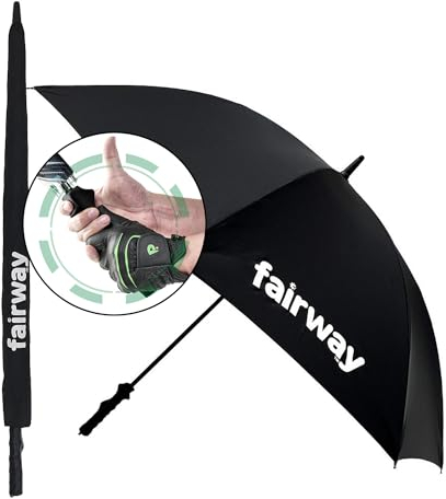 Letusto Golf Grip Regenschirm mit patentiertem Golfgriff für professionellen Halt I 127.0 cm groß Winddicht Wasserdicht UV-Schutz I Aluminium-FRP-TPE Rahmen I Stabiler Allwetter-Golfschirm