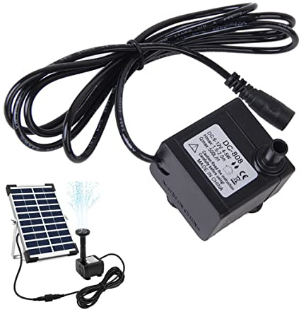 Pompe solaire de rechange pour fontaine solaire DC 6-12 V 5 W avec câble de 1,46 m, mini pompe à eau submersible, petite pompe de bassin pour l'extérieur