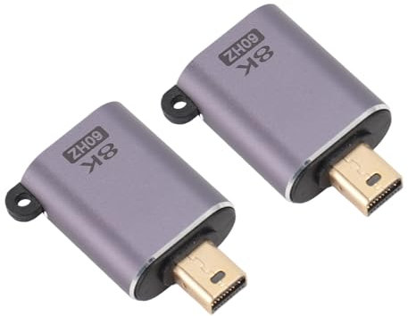 Goshyda Adaptateur de Port D'affichage, 8K 60 Hz 4K 144 Hz Mini Port D'affichage Mâle vers Adaptateur Femelle de Port D'affichage, pour Projecteur de Moniteur D'ordinateur Portable, 2