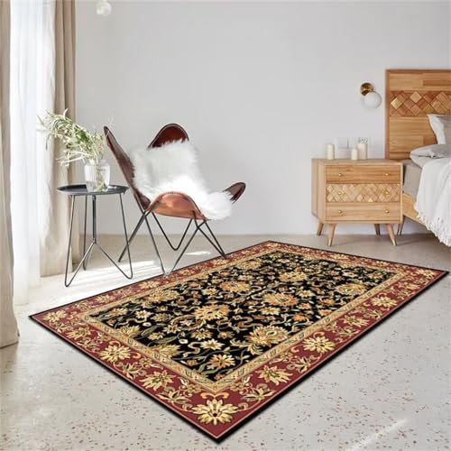 RUGMRZ Teppich Pflegeleicht Ornament Pflegeleichter, Rechteckiger, Rutschfester Mit Niedrigem Flor Kaminteppich Für Das Wohnzimmer 80X160Cm 2Ft 7.5''X5Ft 3''